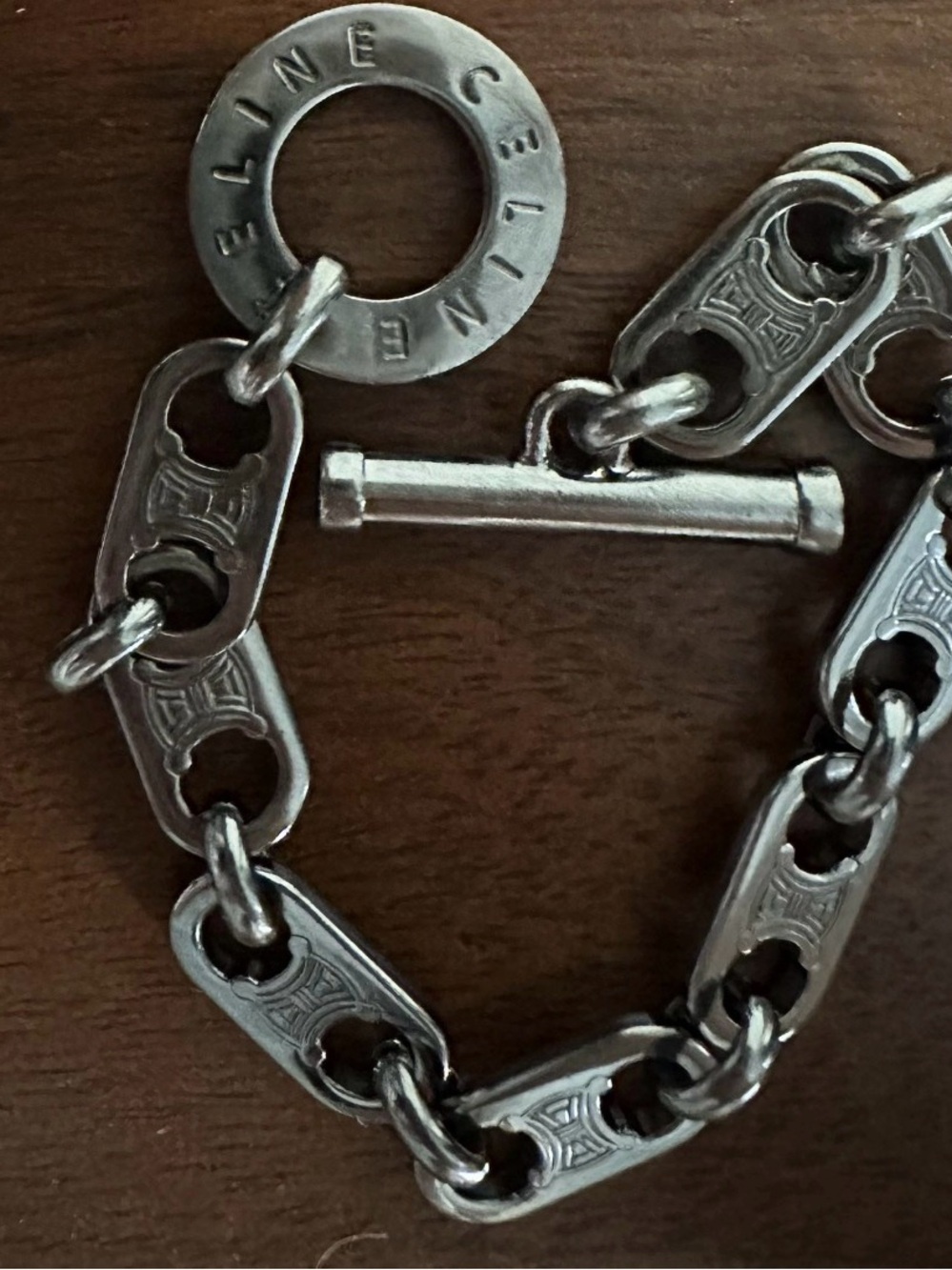 Celine Silver Chain Link Toggle Bracelet - Picture 5 of 5